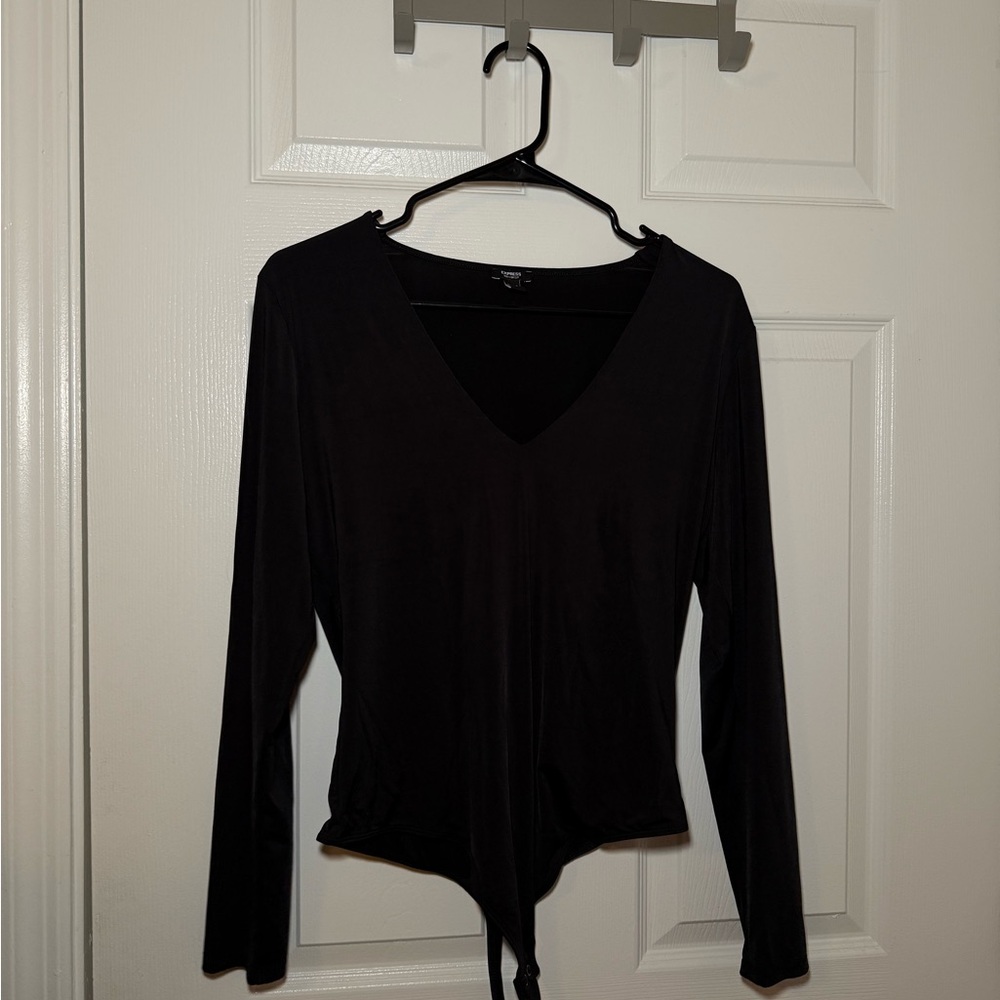 Express Black V-Neck Women's Bodysuit